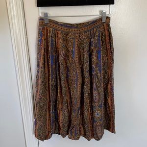 Vintage paisley midi skirt
